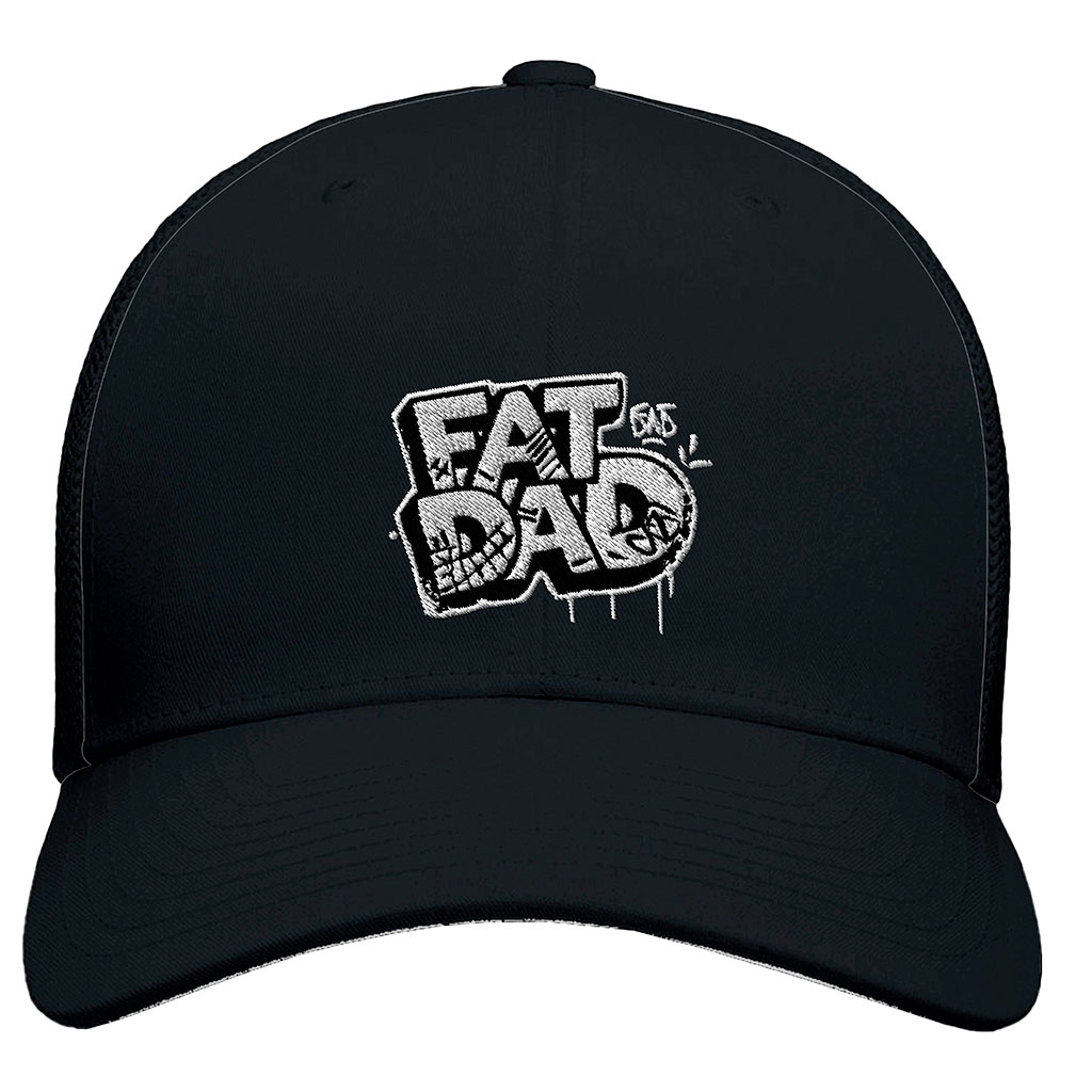 baseball cap with funny fat dad crypto design, product photography